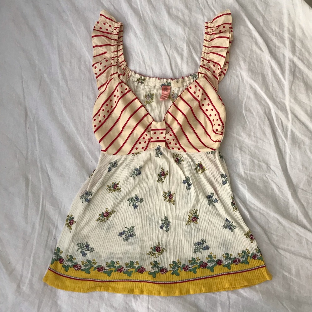 Anthropologie ric rac silk and cotton tank